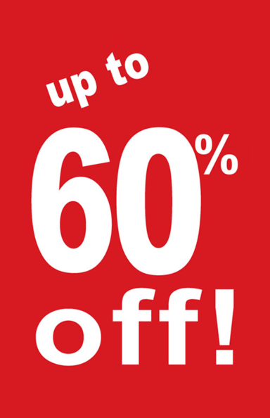 Save up to 60% Off Sale
